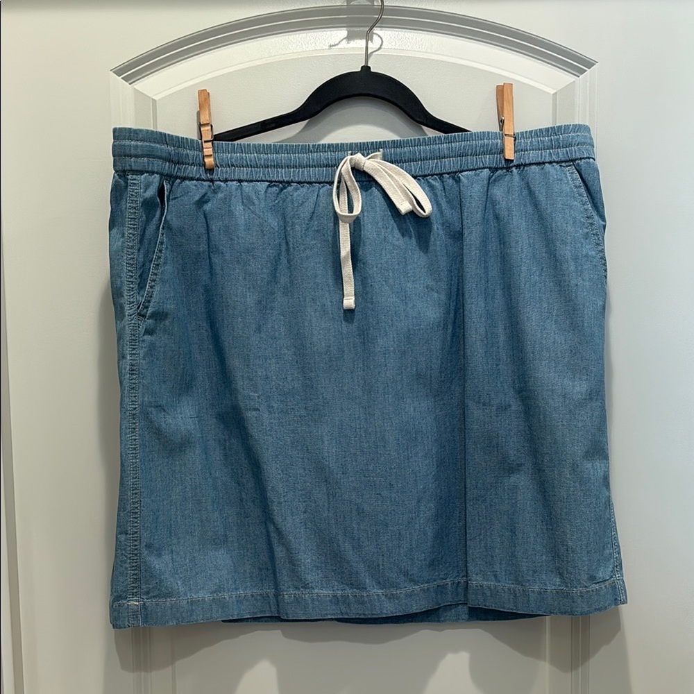 J. Crew Seaside Skirt in Chambray - size XL